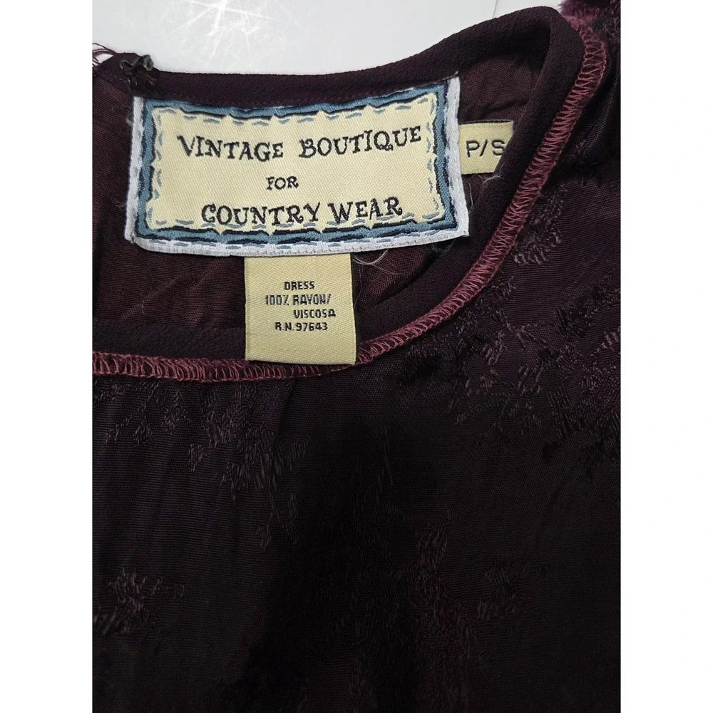 Vintage Whimsigoth Patchwork Velvet Beaded Dress Blazer Set Burgundy Size S P